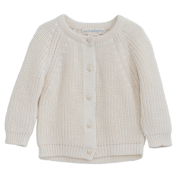 ribbed cardigan - creme