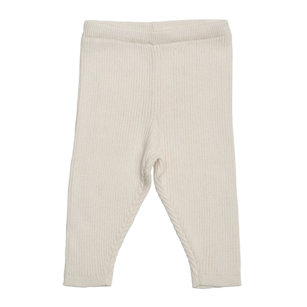 ribbed knit leggings - creme