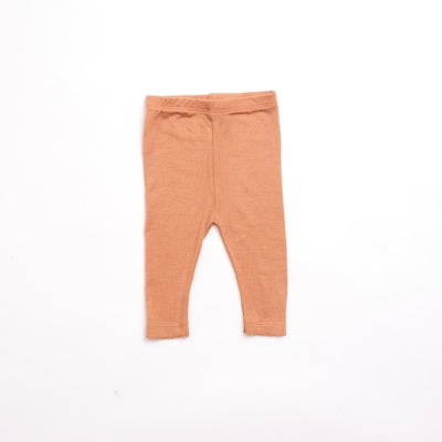 organic merino wool baby leggings - copper