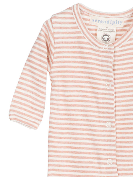 striped newborn babysuit - clay