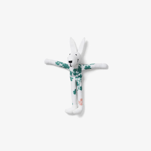 sweet little organic rabbit grasping doll - spruce