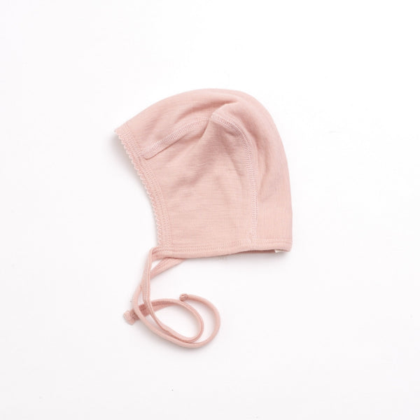 organic woolen bonnet - dark pink