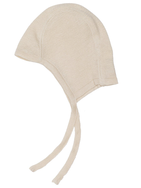 Serendipity organic knitted baby bonnet - natural