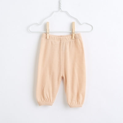 organic merino wool wide pants - light peach